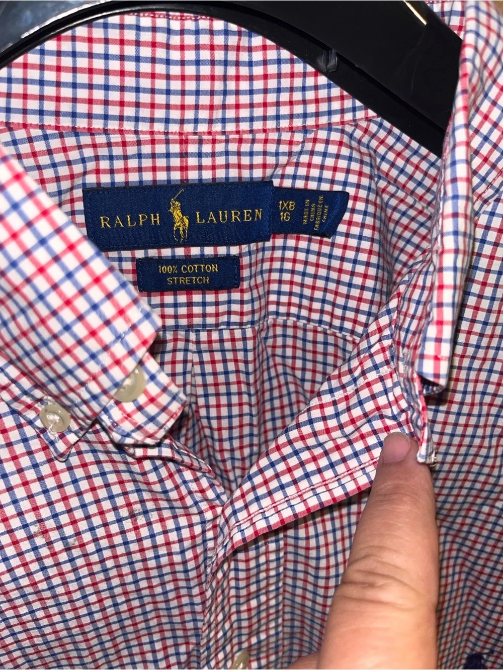 Polo Ralph Lauren Men’s Check 1X Big 1XB 100% Cotton Stretch Fit B/F Shirt Mint
